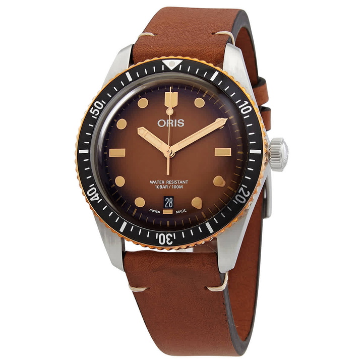 Photo: Oris Divers Automatic Brown Dial Watch 01 733 7707 4356-07 5 20 45