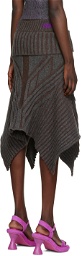 Paolina Russo Brown & Gray Warrior Midi Skirt