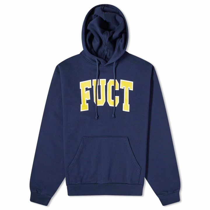 Photo: FUCT Men's Arch Logo Popover Hoodie in Patriot Blue