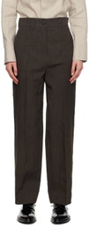 UMBER POSTPAST Brown Garment-Dyed Trousers