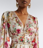 Camilla Floral silk satin maxi dress