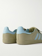 adidas Originals - Pharrell Williams Humanrace Samba Suede-Trimmed Leather Sneakers - Green
