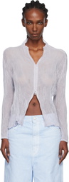 ISSEY MIYAKE Purple Chiffon Twist Cardigan