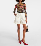 Etro Pleated cotton-blend gabardine shorts