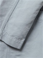 Mr P. - Slim-Fit Unstructured Garment-Dyed Cotton and Linen-Blend Twill Blazer - Blue