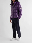 Moncler - Maya 70 Logo-Appliquéd Quilted Shell Hooded Down Jacket - Purple