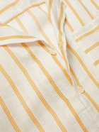 Frescobol Carioca - Thomas Camp-Collar Striped Linen Shirt - Yellow