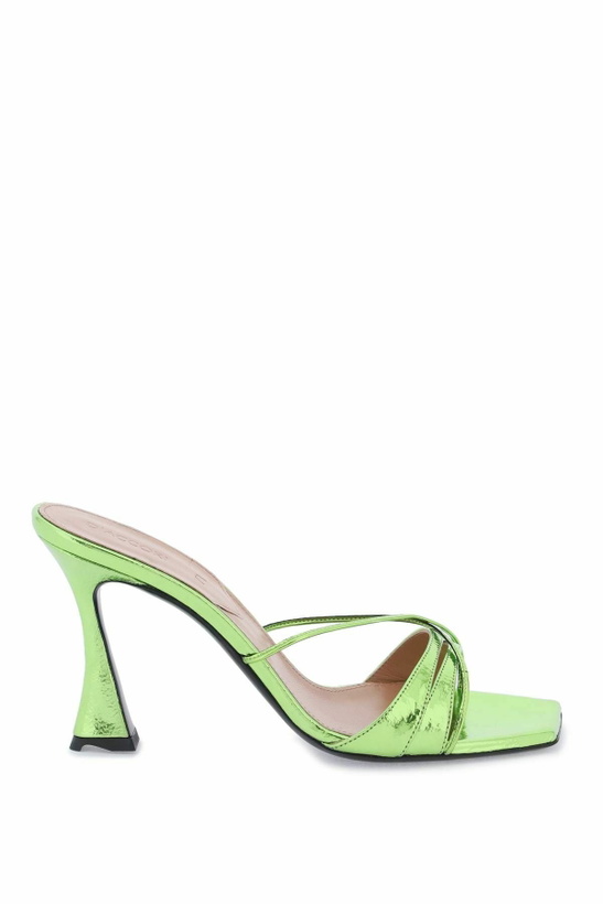 Photo: D'ACCORI metallic leather lust mules Metallic