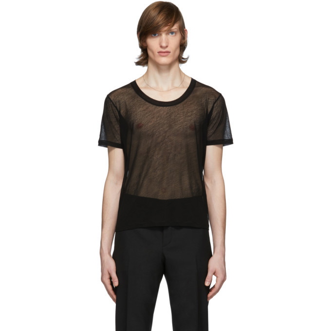 Photo: Saint Laurent Black Transparent T-Shirt