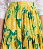 La DoubleJ Oscar printed cotton poplin midi skirt