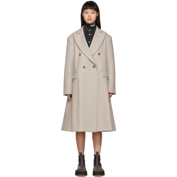 MM6 Maison Margiela エムエムシックスメゾンマルジェラ 20SS DOUBLE BREASTED WOOL COAT ピークドラペル ダブルブレスト ウールコート オレンジ S52AA0093 MM6 Maison Margiela Beige Wool Double-Breasted Coat MM6 Maison