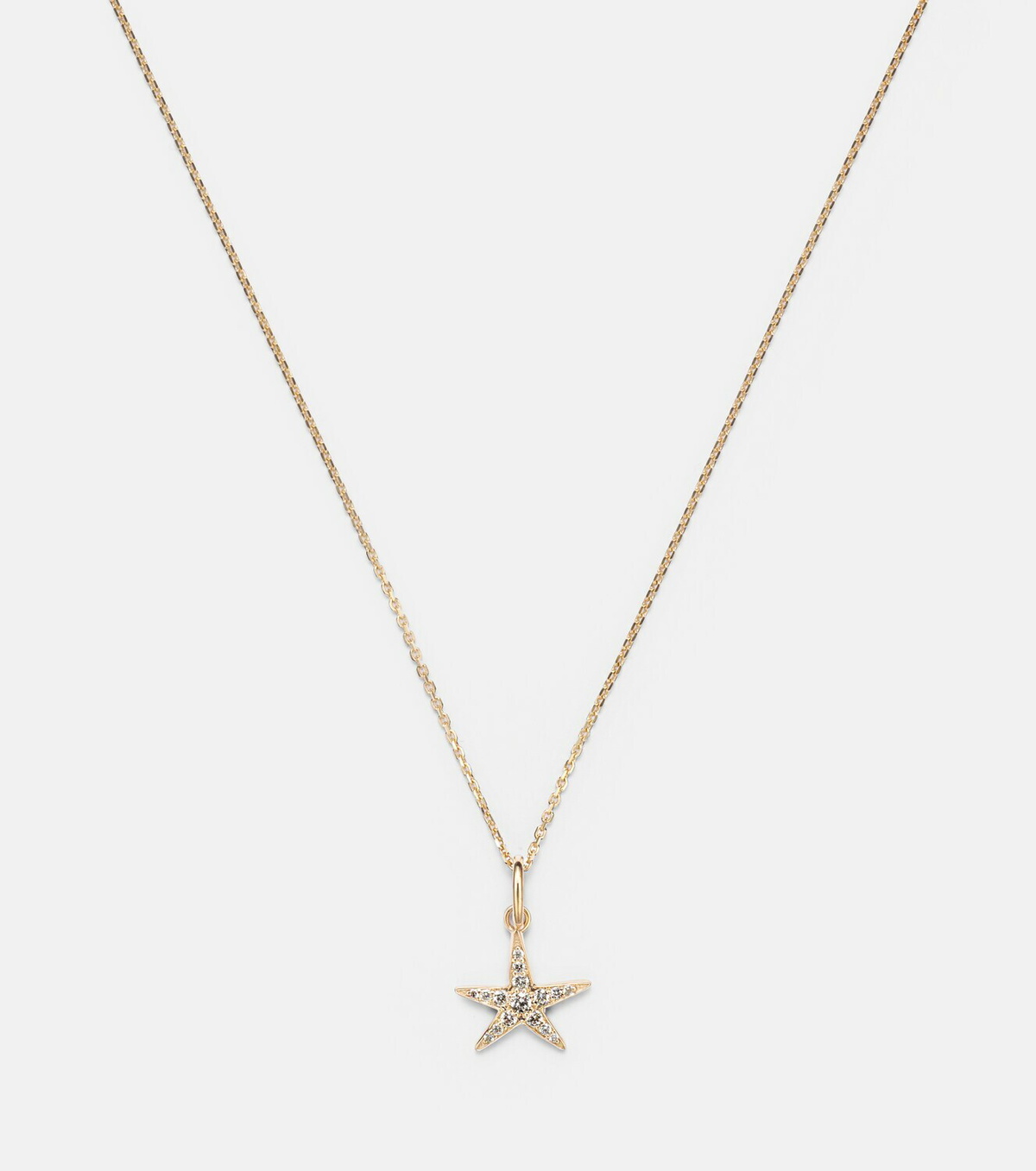 Stone and Strand Lucky Starfish 14kt gold pendant necklace with diamonds