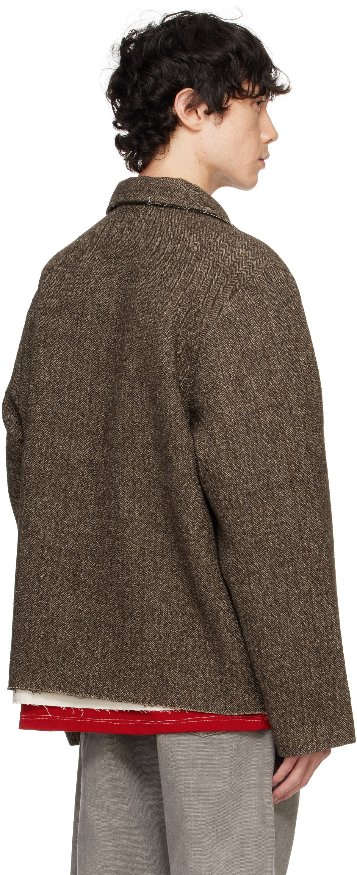 Camiel Fortgens Brown Simple Jacket Camiel Fortgens