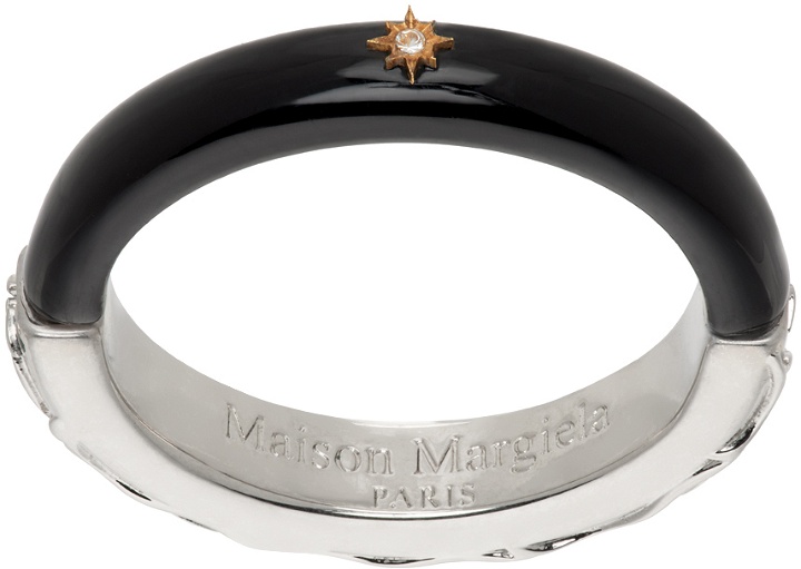 Photo: Maison Margiela Silver & Black Enamel Ring