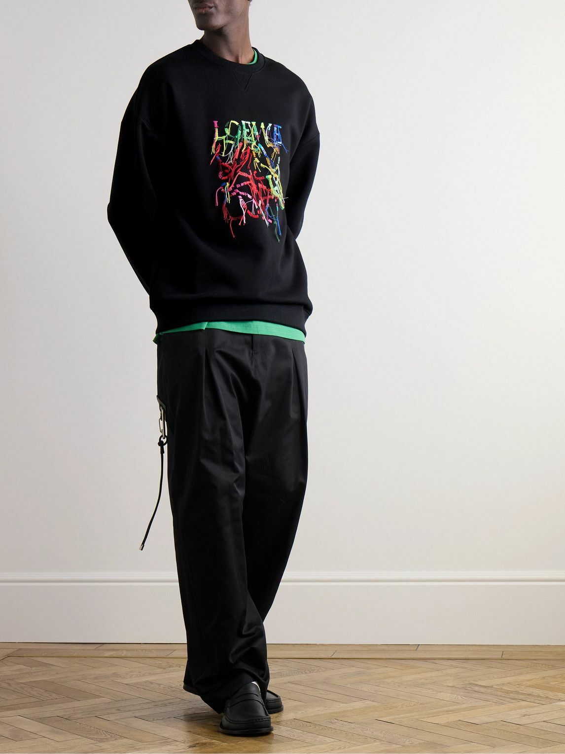 関税込み【LOEWE】Logo-Embroidered Cotton-Jersey Sweatshirt LOEWE - Logo-Embroidered Cotton-Jersey Sweatshirt - Gray Loewe
