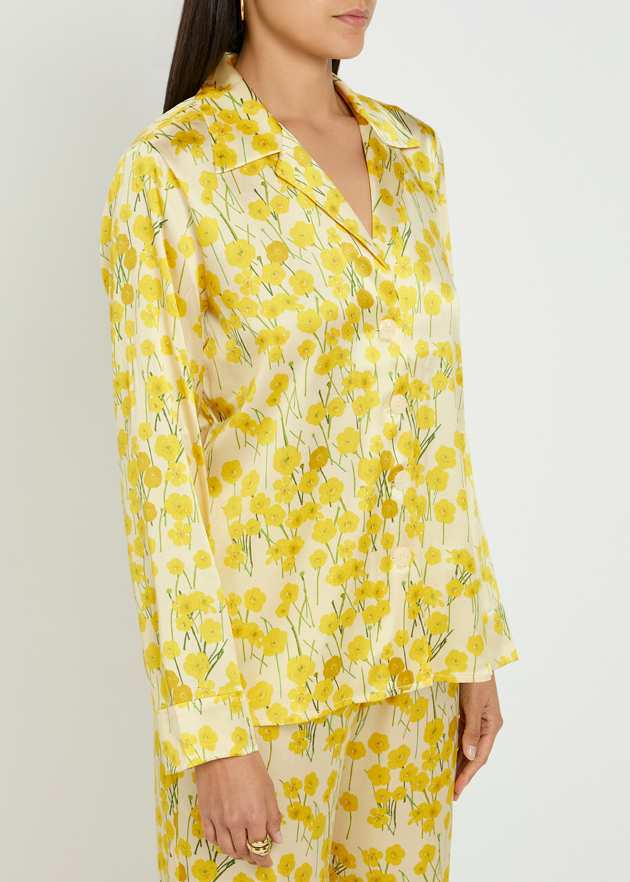 Bernadette Louis Floral-print Stretch-silk Pyjama Shirt Multi Print