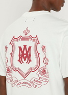 Amiri Ma Crest Logo-print Cotton T-shirt Ivory