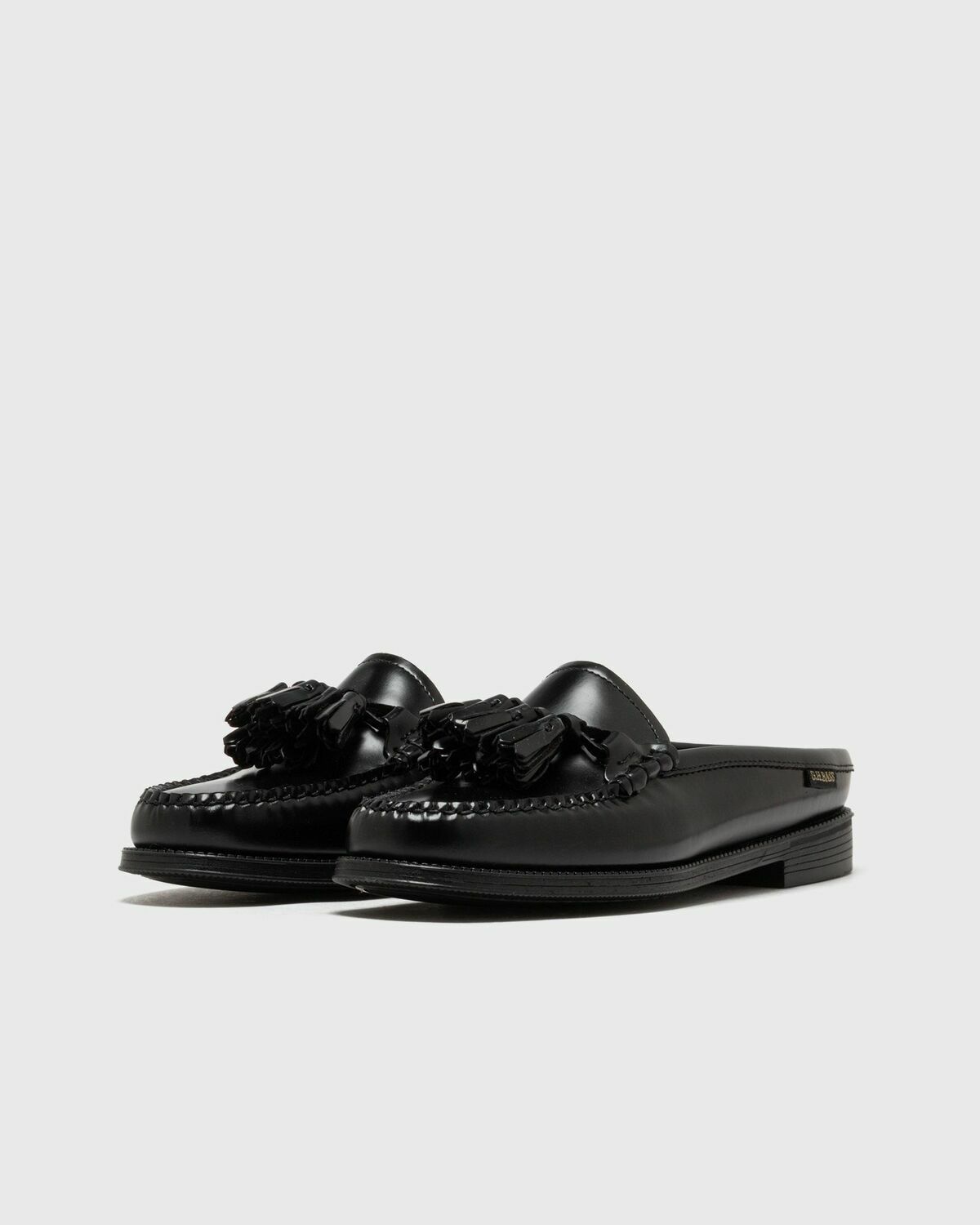 G H Bass EASY WEEJUN Tetra Tassel Slide Black Womens Casual Shoe