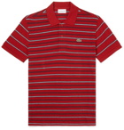 Lacoste - Striped Cotton-Piqué Polo Shirt - Red