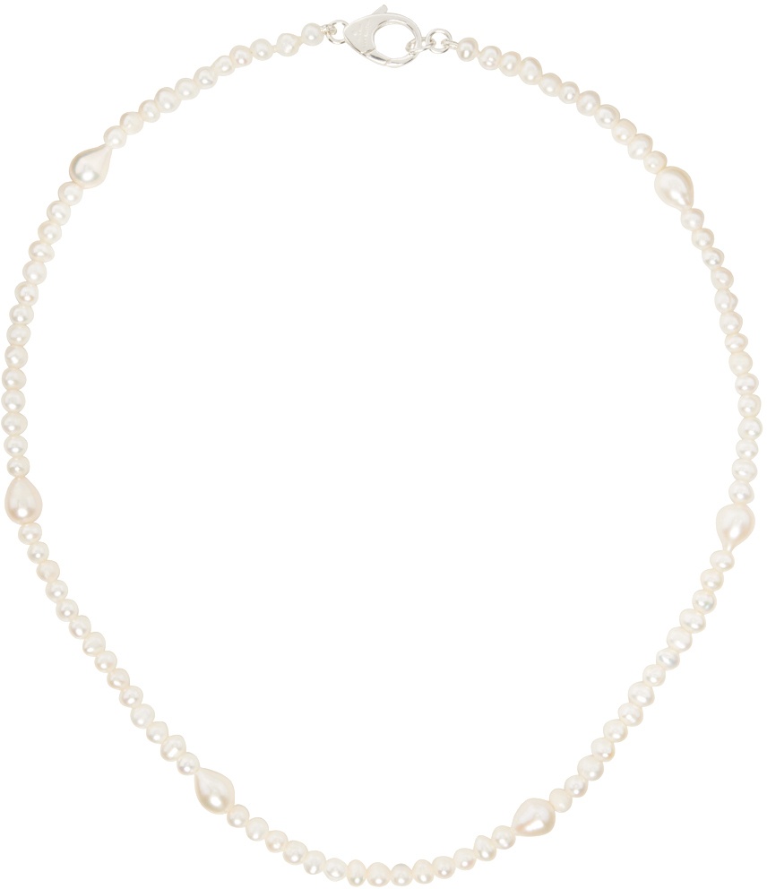 Hatton Labs SSENSE EXCLUSIVE White Pearl Droplet Necklace Hatton Labs