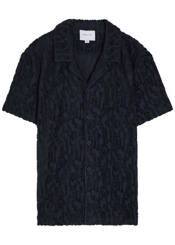 Photo: Raith Fausto Flocked-pattern Terry Shirt Navy