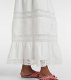 Faithfull Elbie lace-trimmed cotton maxi dress