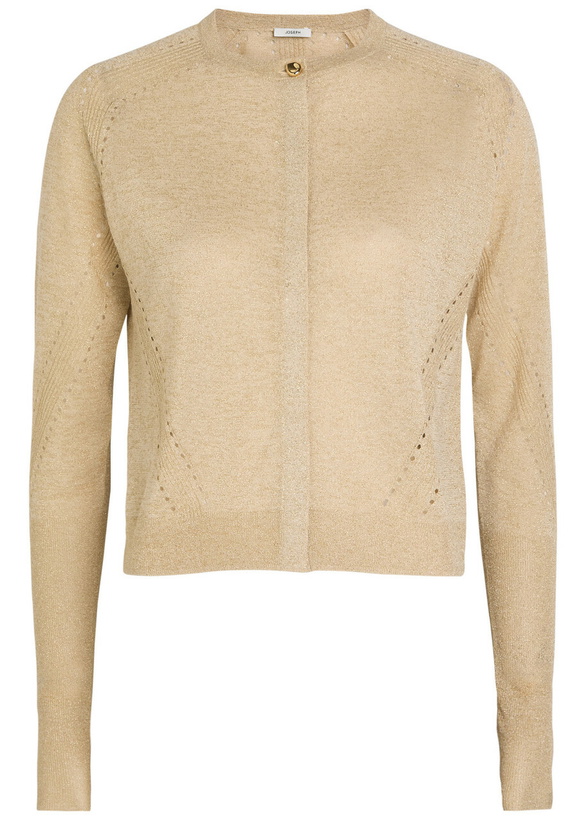 Photo: Joseph Tasse Lurex Knit Cardigan Beige