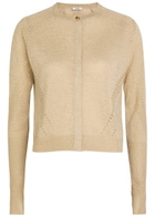 Joseph Tasse Lurex Knit Cardigan Beige