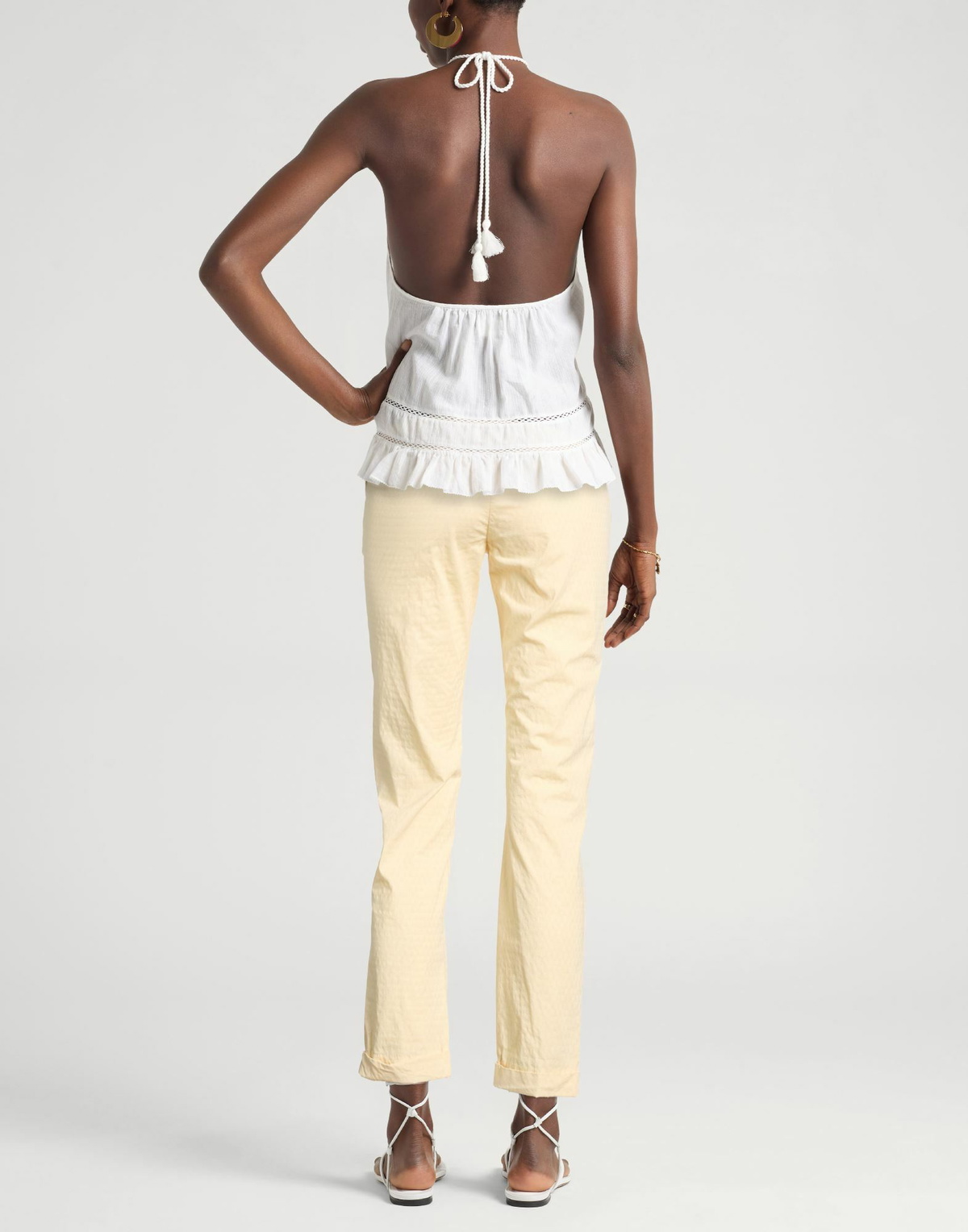 Manila Grace Womens Pants Pastel in Yellow