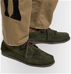 Yuketen - Textured-Leather Kiltie Derby Shoes - Green