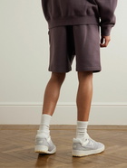 FEAR OF GOD ESSENTIALS - Logo-Appliquéd Wide-Leg Cotton-Blend Jersey Drawstring Shorts - Purple