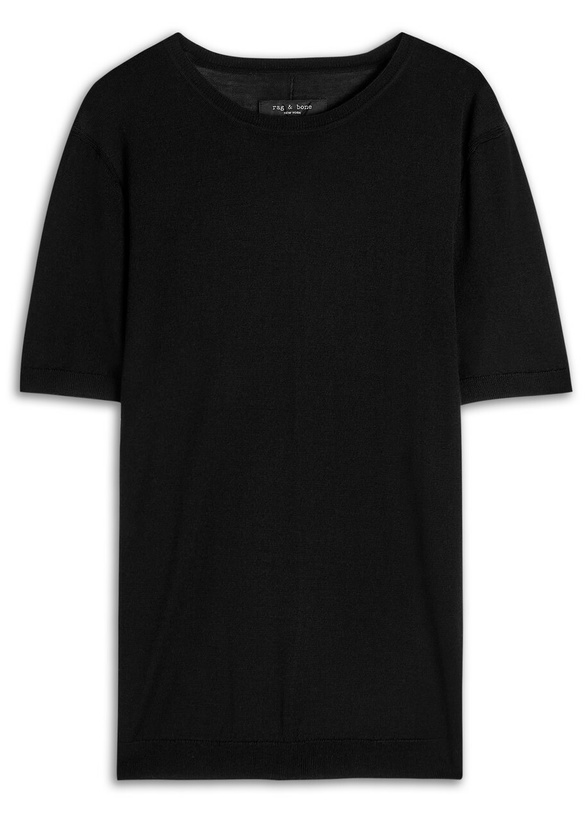 Photo: Rag & Bone Aulton Fine-knit T-shirt Black