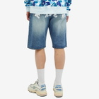 A Bathing Ape Men's College Denim Shorts in Light Indigo