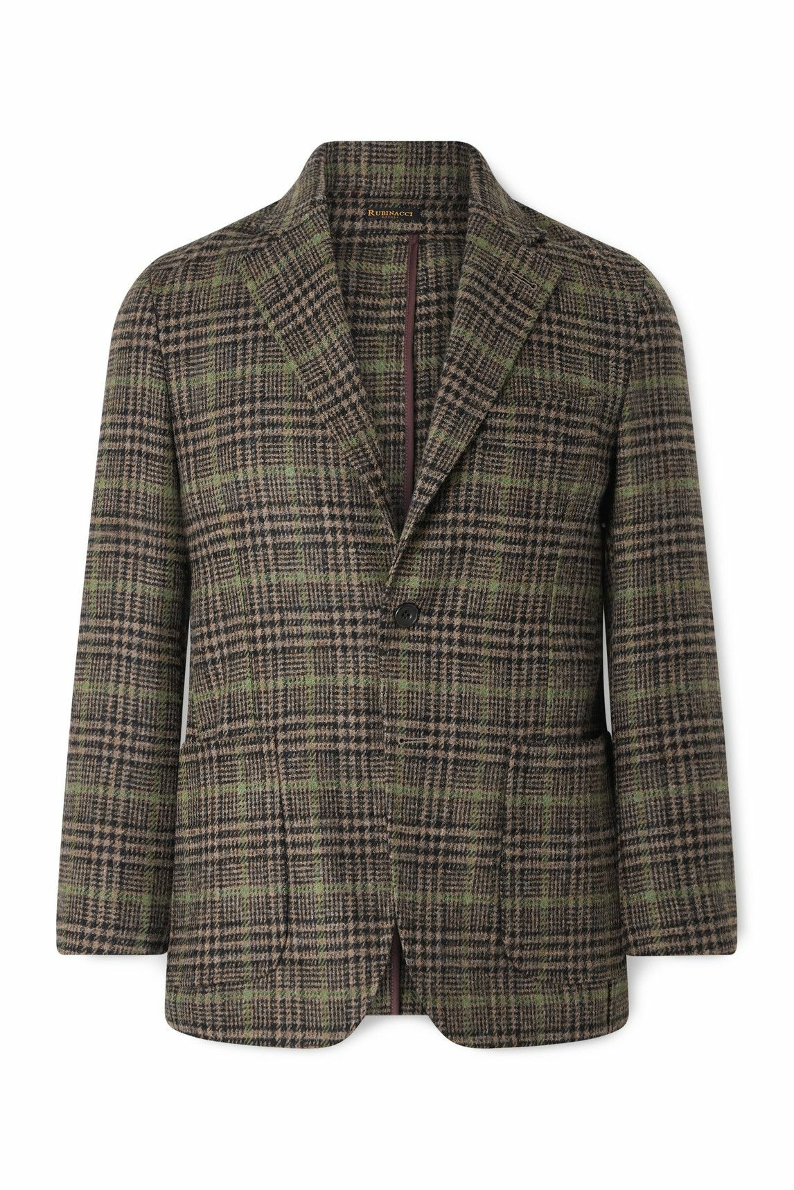 Rubinacci - Prince of Wales Checked Wool Blazer - Green