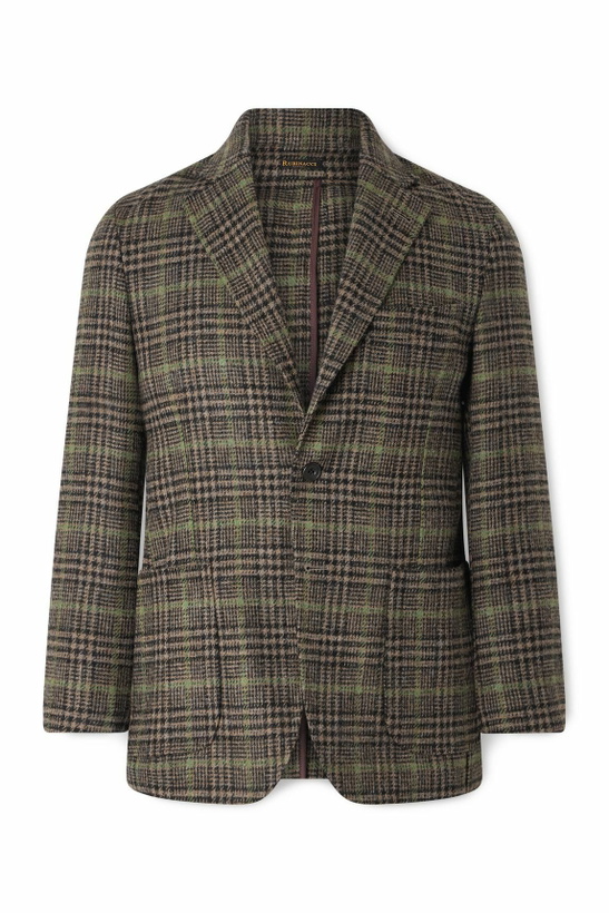 Photo: Rubinacci - Prince of Wales Checked Wool Blazer - Green