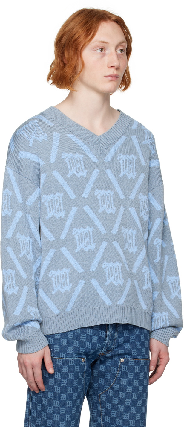 Louis Vuitton Blue Monogram Jacquard Sweater