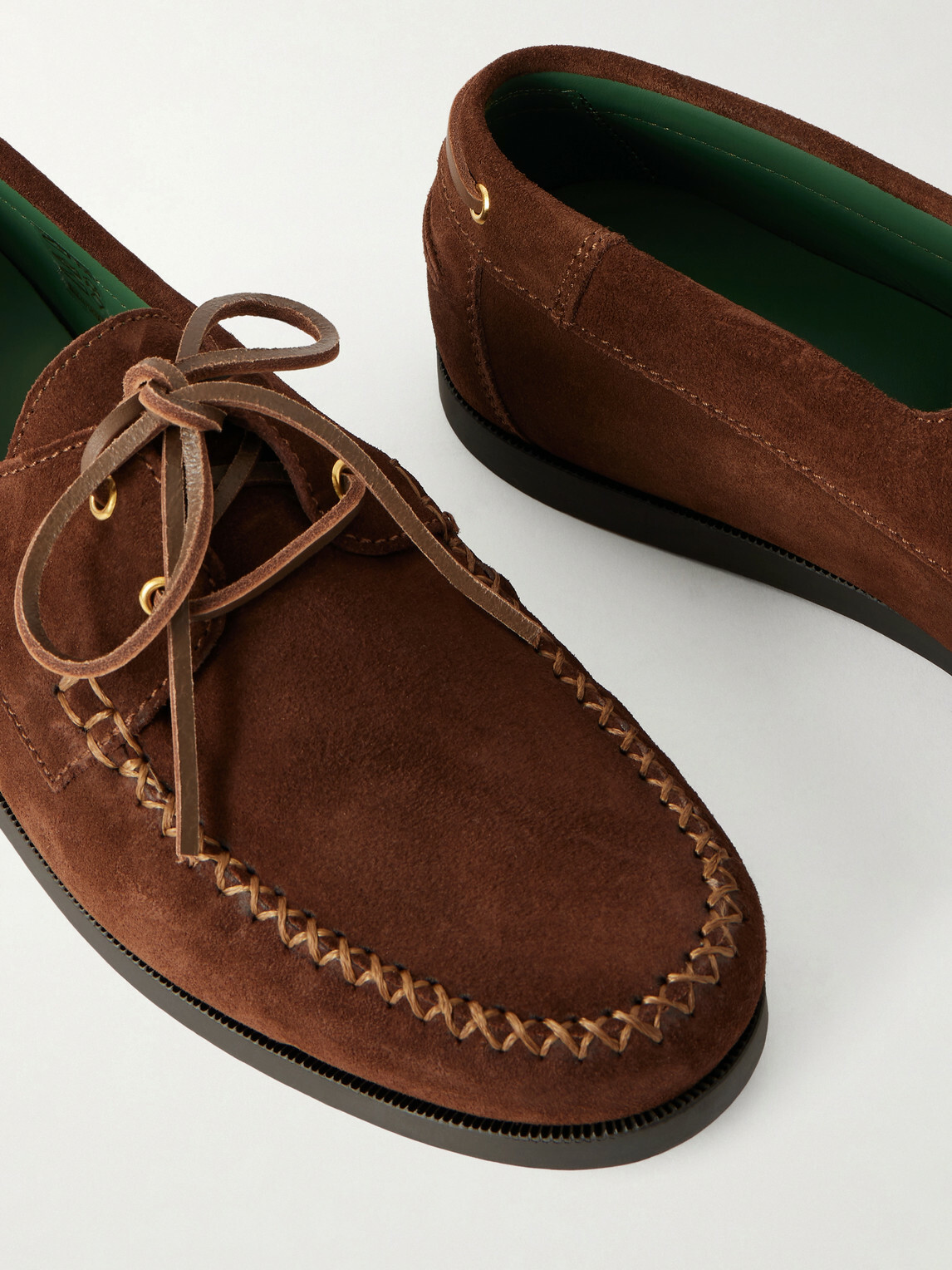VINNY's - Boatman Suede Boat Shoes - Brown