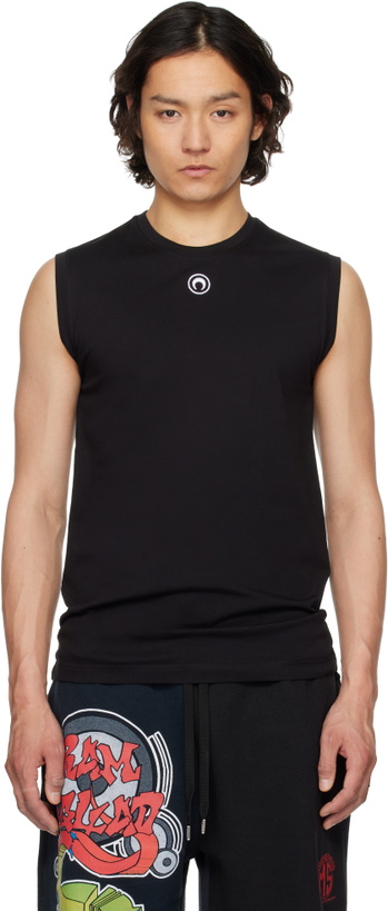 Photo: Marine Serre Black Moon Logo Jersey Sleeveless T-shirt