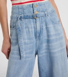 7 For All Mankind Phoenix belted high-rise wide-leg jeans