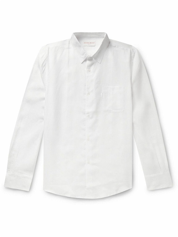 Photo: Derek Rose - Monaco 1 Linen Shirt - White