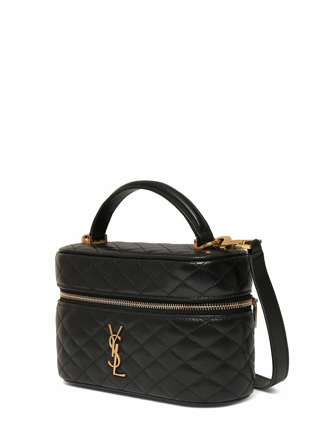 SAINT LAURENT - Mini Gaby Leather Vanity Bag W/ Strap