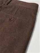 NN07 - Bill 1630 Tapered Cropped Pleated Wool-Blend Twill Trousers - Brown