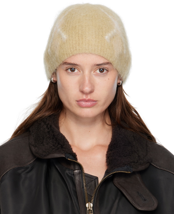 Photo: COOR Beige Hairy Mixed Argyle Beanie