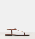 Saint Laurent Cassandra leather thong sandals