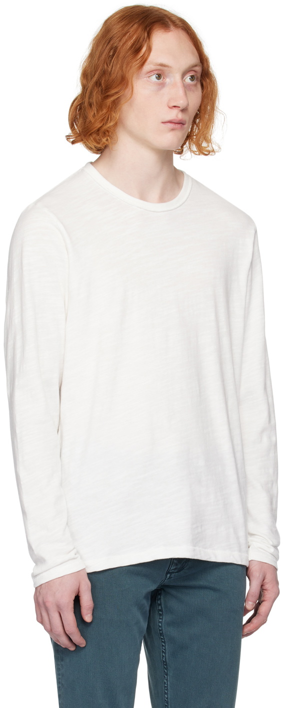 rag & bone White Classic Flame Long Sleeve T-Shirt Rag and Bone