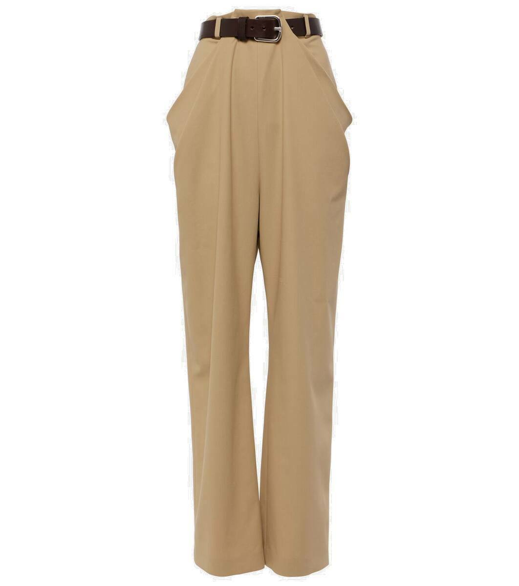 Loewe Belted high-rise cotton slim pants Loewe