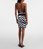 Balmain Zebra-print beach cover-up