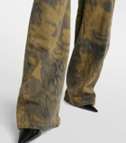 Blumarine Printed denim wide-leg pants