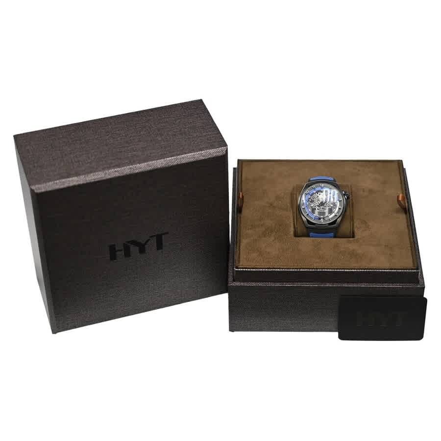 HYT Hastroid H02754-A Meca Fluidic Technology Hand Wind Black Dial Mens Watch H02754-A