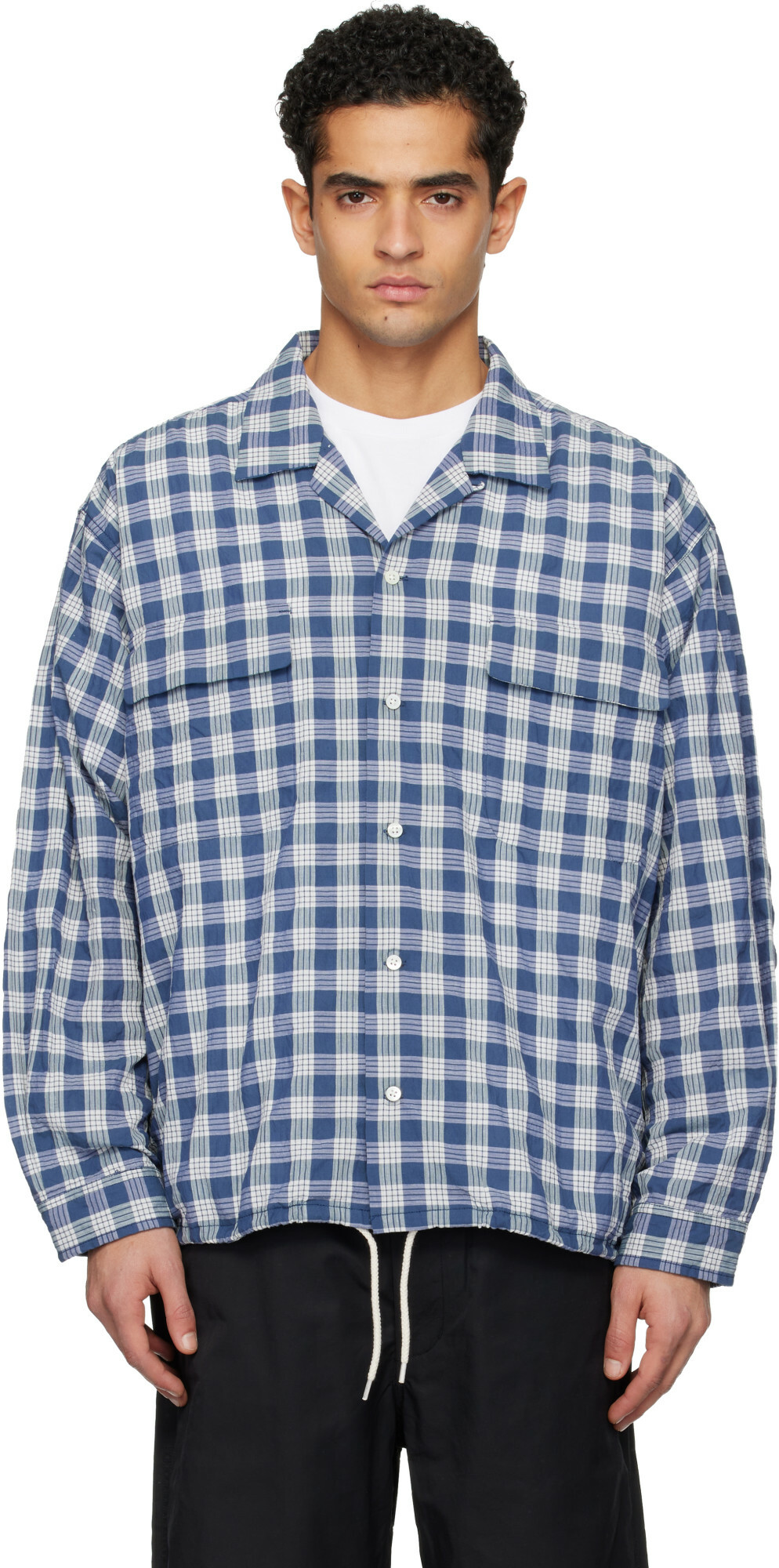 nanamica Navy OOAL Palaka Check Shirt